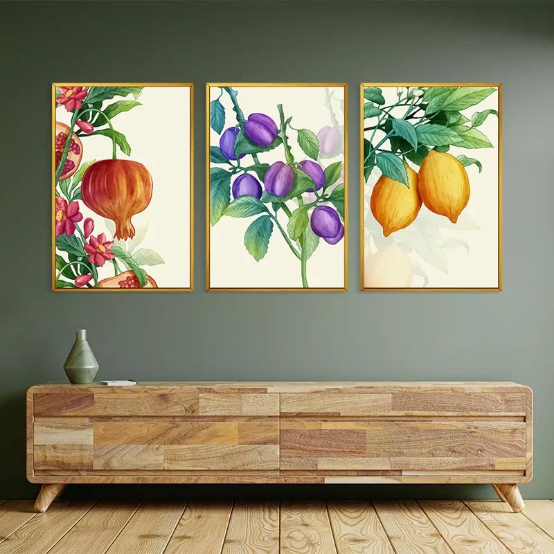 Tablou Multicanvas Watercolor Fruit Set mockup 2