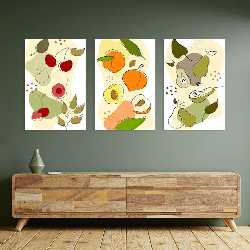 Tablou Multicanvas Minimalist Fruits mockup 2
