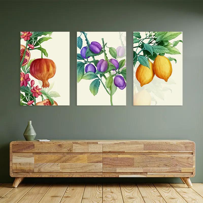 Tablou Multicanvas Watercolor Fruit Set mockup 2