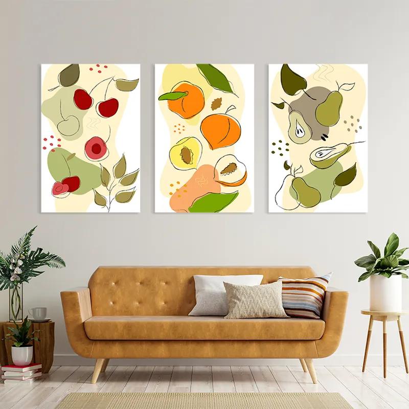 Tablou Multicanvas Minimalist Fruits mockup 4