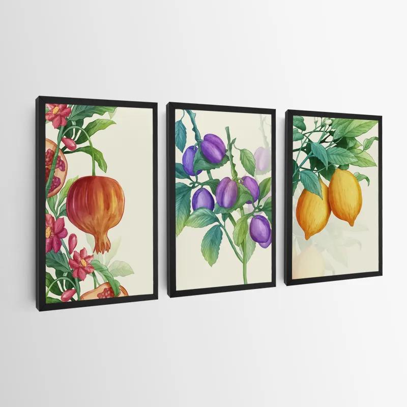Tablou Multicanvas Watercolor Fruit Set mockup 0