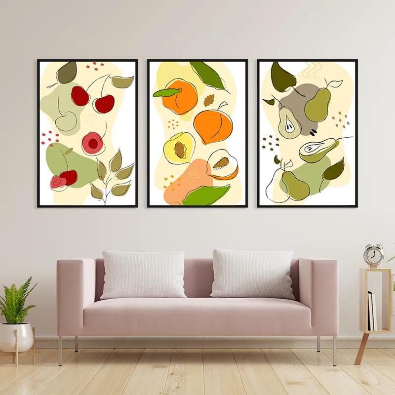 Tablou Multicanvas Minimalist Fruits mockup 3