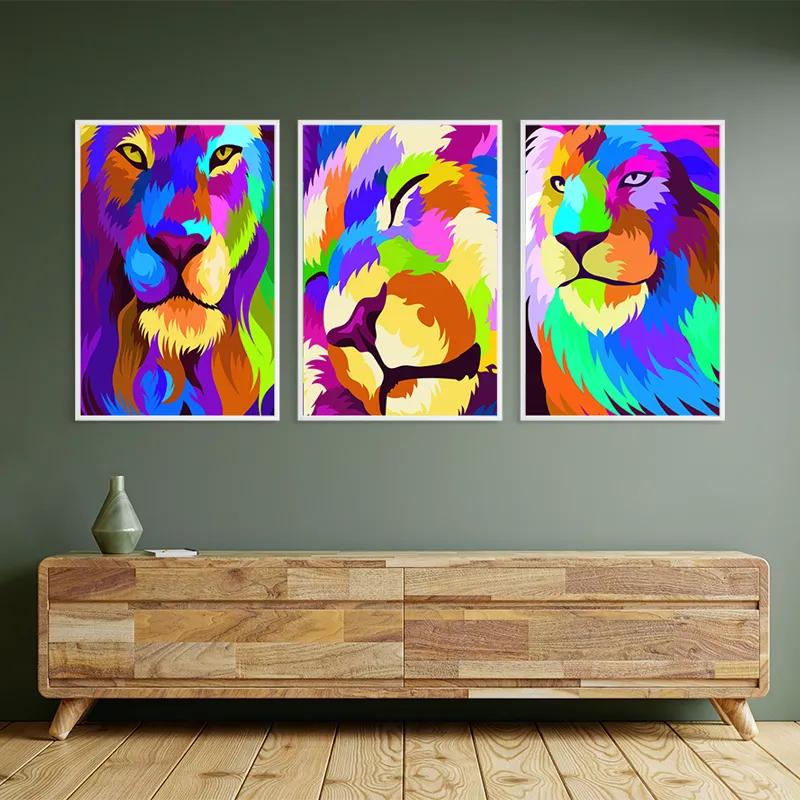 Tablou Multicanvas Lion Set mockup 2