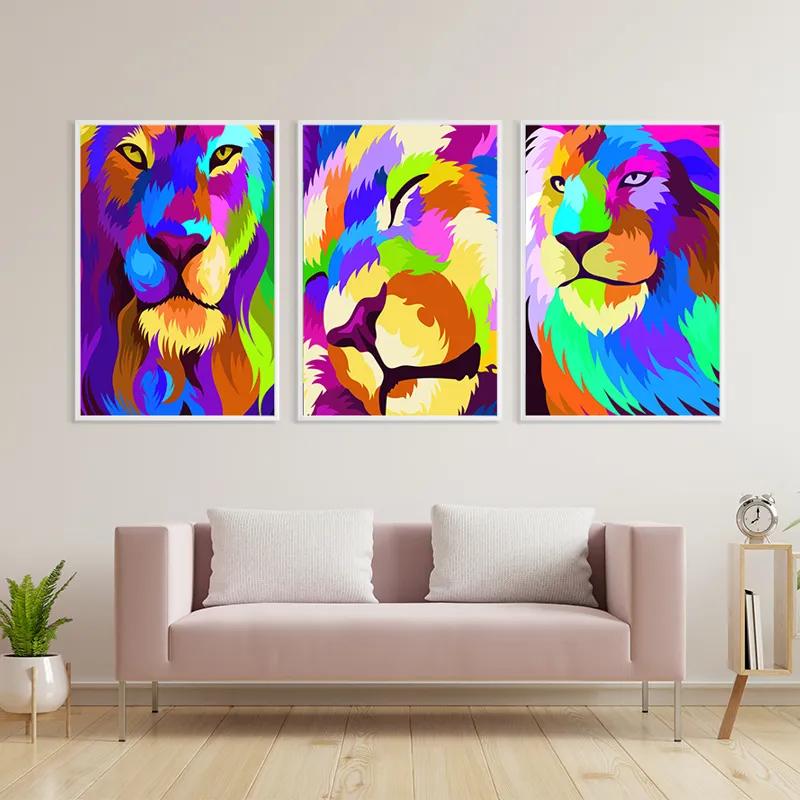 Tablou Multicanvas Lion Set mockup 3