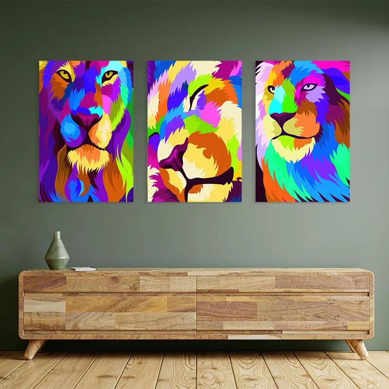 Tablou Multicanvas Lion Set mockup 2