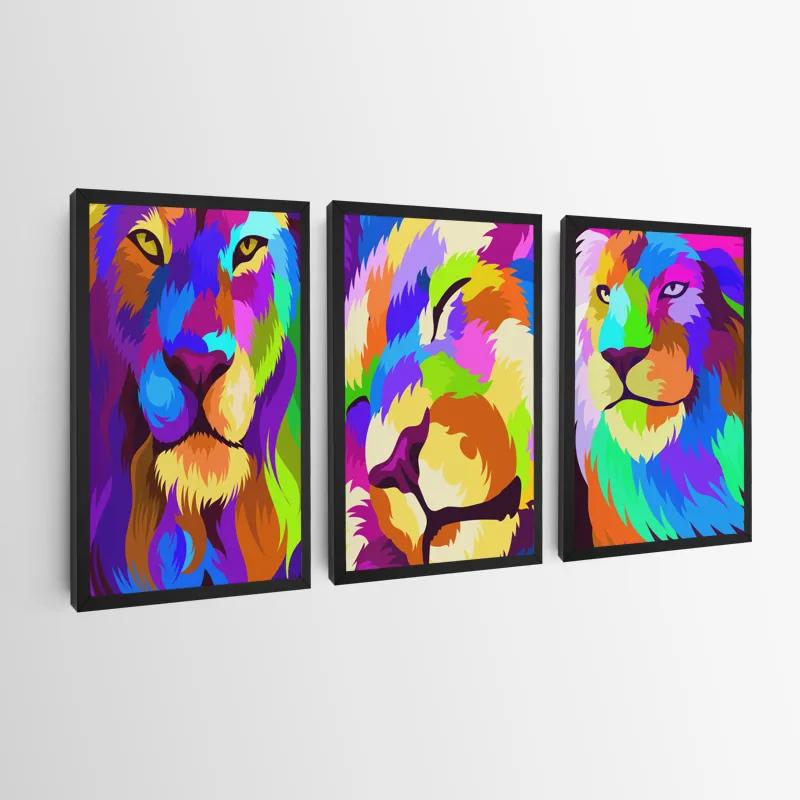 Tablou Multicanvas Lion Set mockup 0
