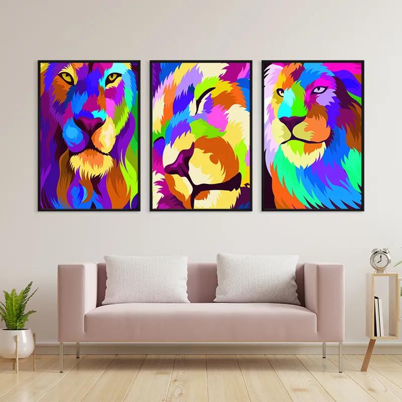 Tablou Multicanvas Lion Set mockup 3