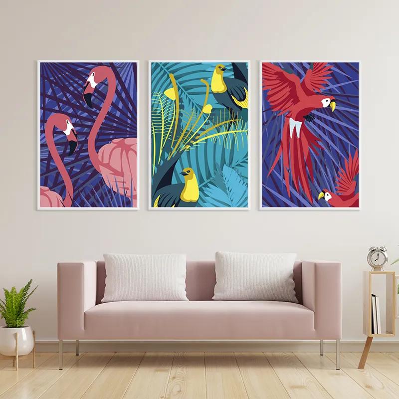 Tablou Multicanvas Exoticirds Set mockup 3