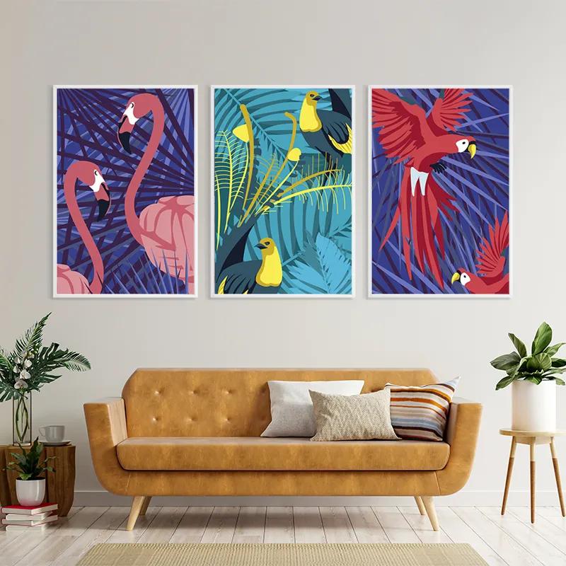 Tablou Multicanvas Exoticirds Set mockup 4