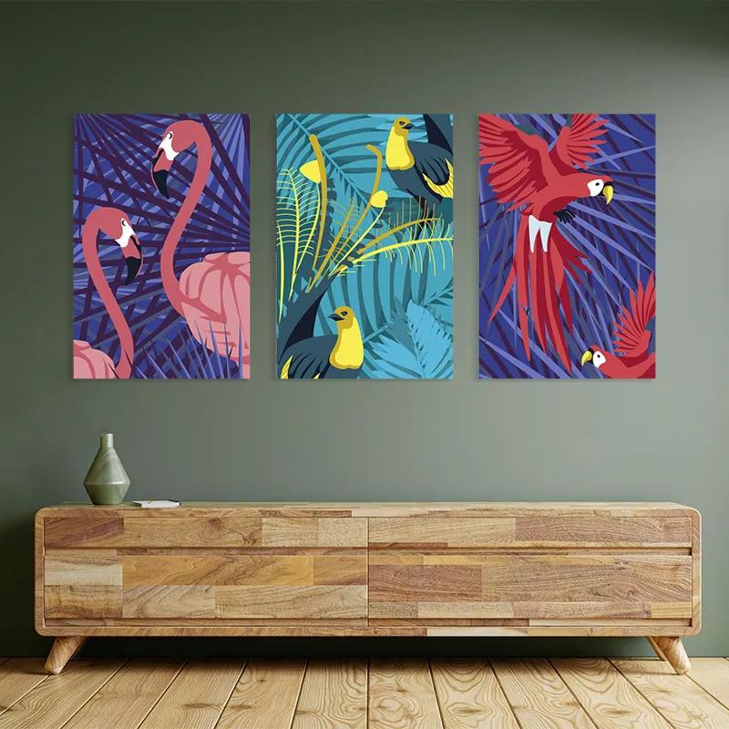 Tablou Multicanvas Exoticirds Set mockup 2