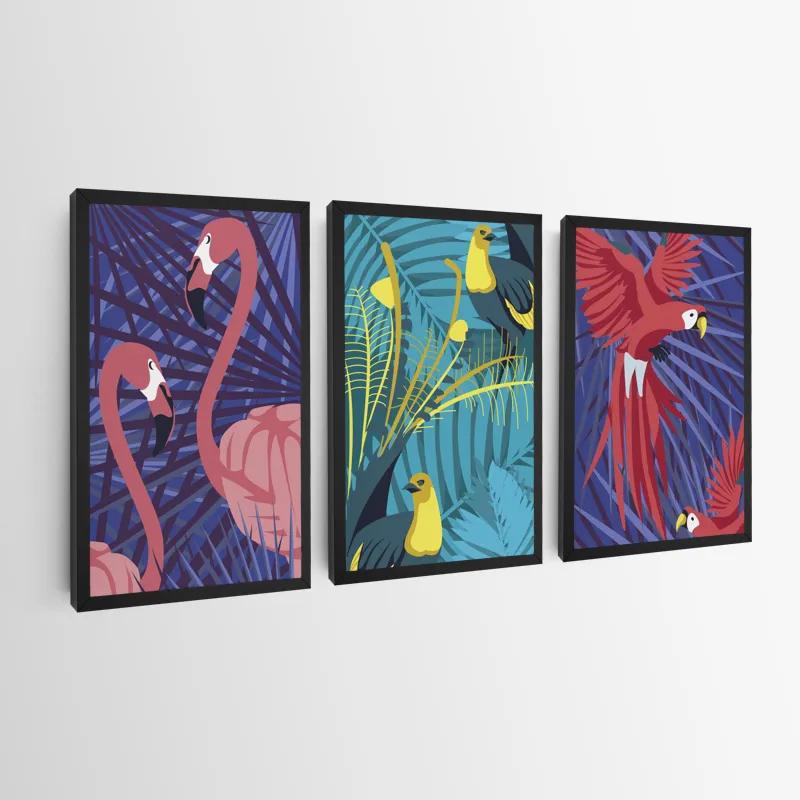 Tablou Multicanvas Exoticirds Set mockup 0