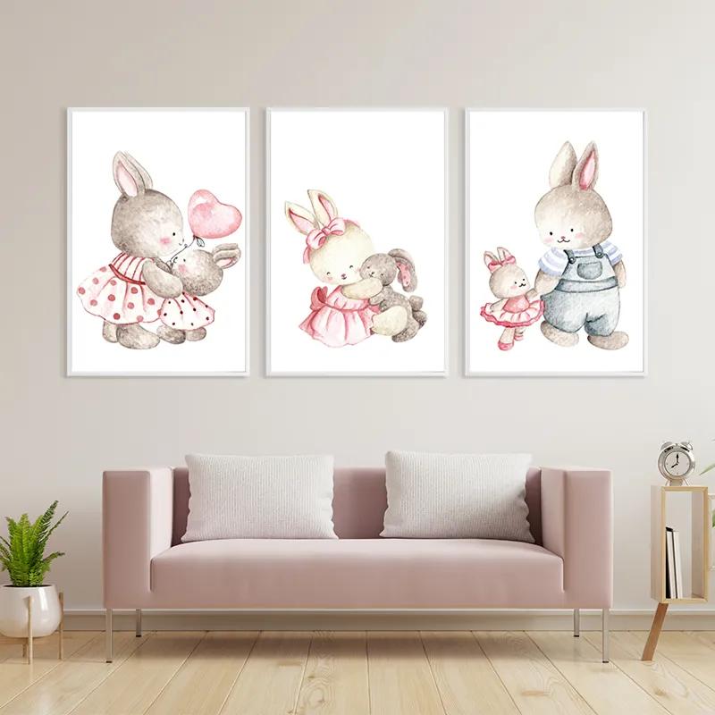 Tablou Multicanvas Bunny Family mockup 3