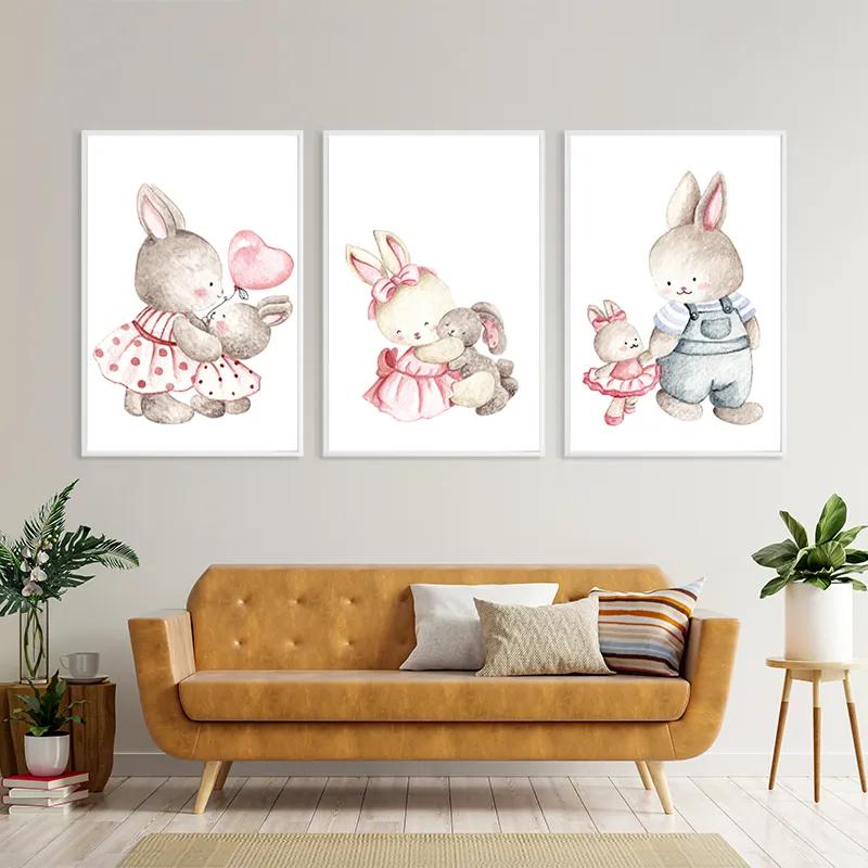 Tablou Multicanvas Bunny Family mockup 4