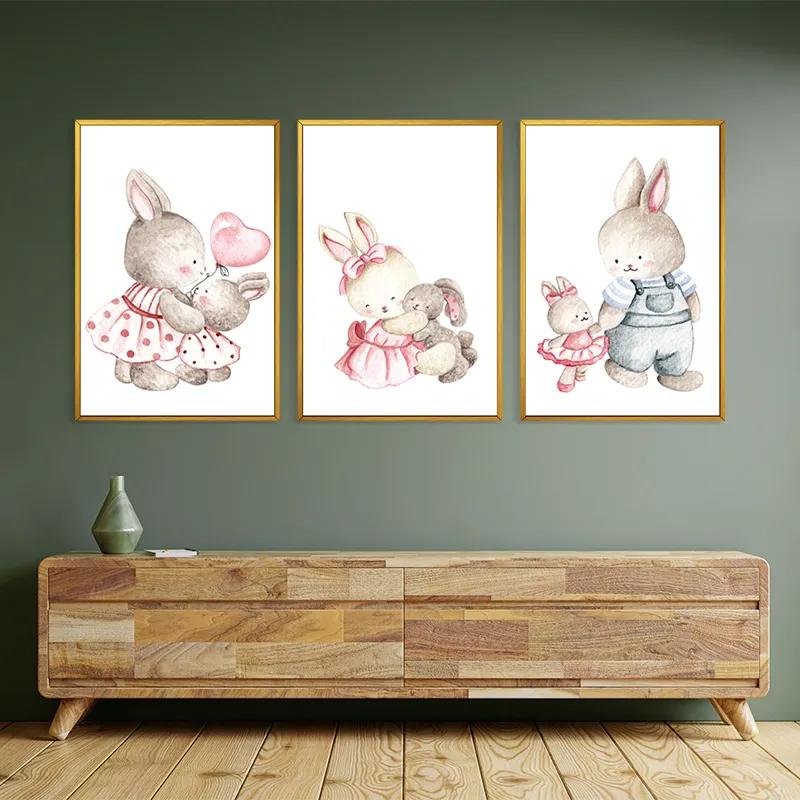Tablou Multicanvas Bunny Family mockup 2