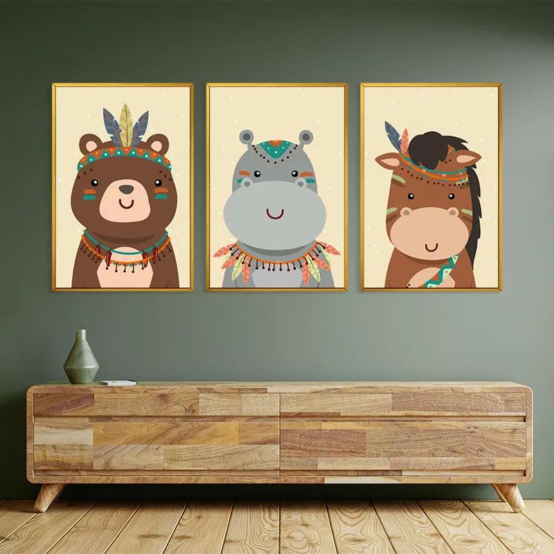 Tablou Multicanvas Indiannimals Set mockup 2