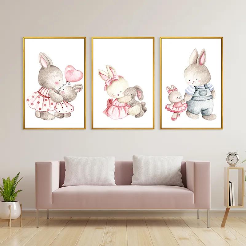 Tablou Multicanvas Bunny Family mockup 3
