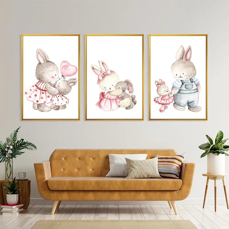 Tablou Multicanvas Bunny Family mockup 4