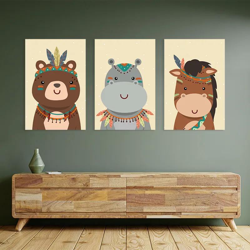 Tablou Multicanvas Indiannimals Set mockup 2