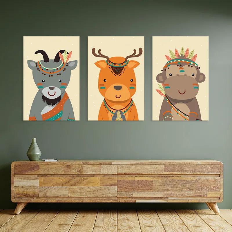 Tablou Multicanvas Indiannimals mockup 2