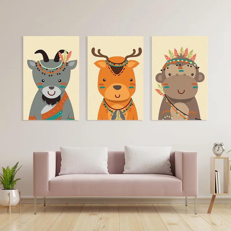 Tablou Multicanvas Indiannimals mockup 3