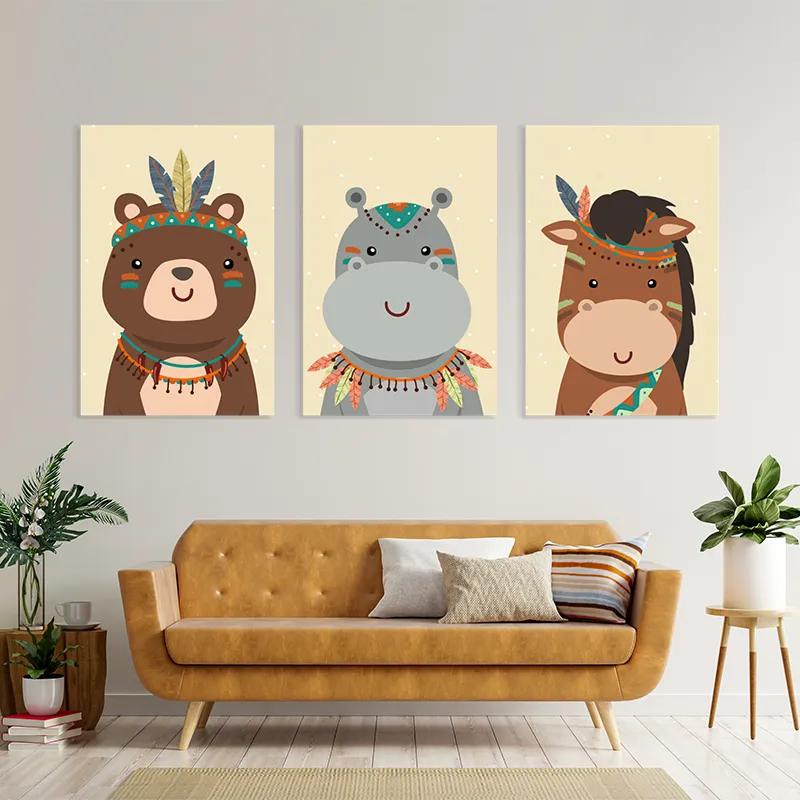 Tablou Multicanvas Indiannimals Set mockup 4