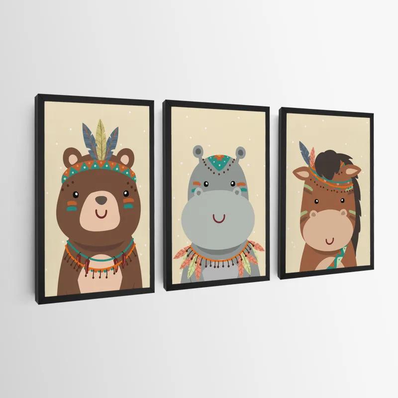 Tablou Multicanvas Indiannimals Set mockup 0