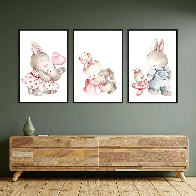 Tablou Multicanvas Bunny Family mockup 2