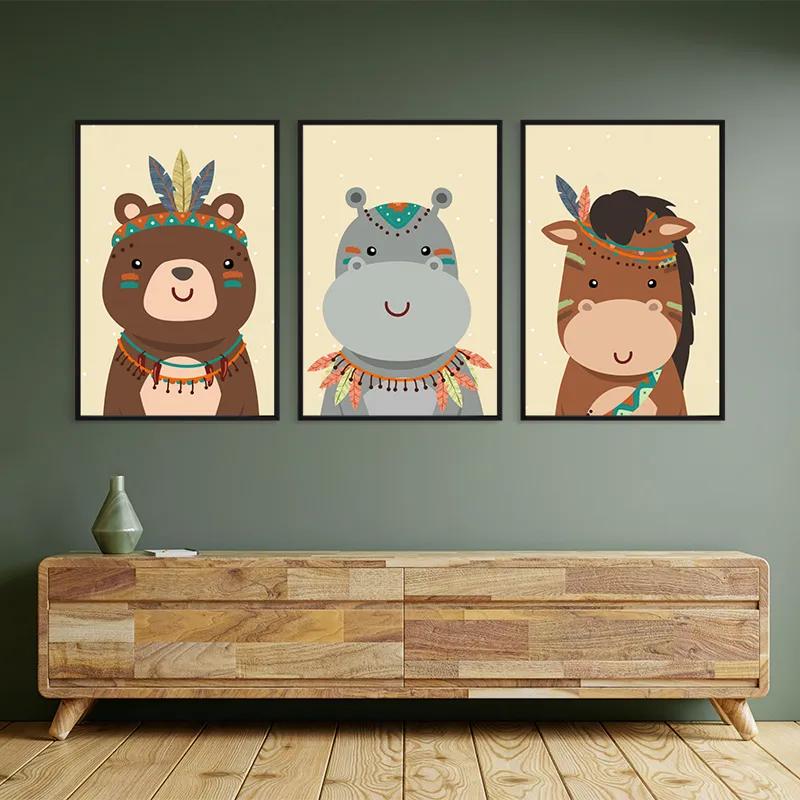 Tablou Multicanvas Indiannimals Set mockup 2