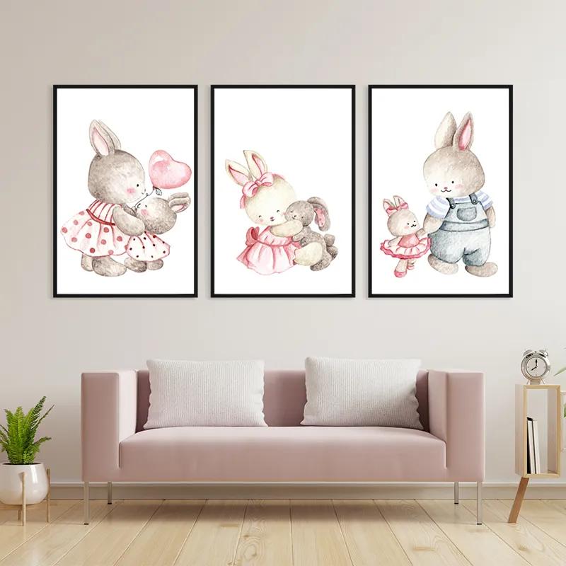 Tablou Multicanvas Bunny Family mockup 3