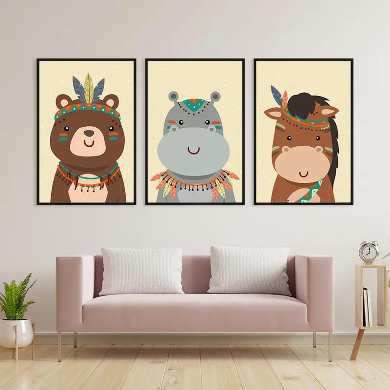 Tablou Multicanvas Indiannimals Set mockup 3