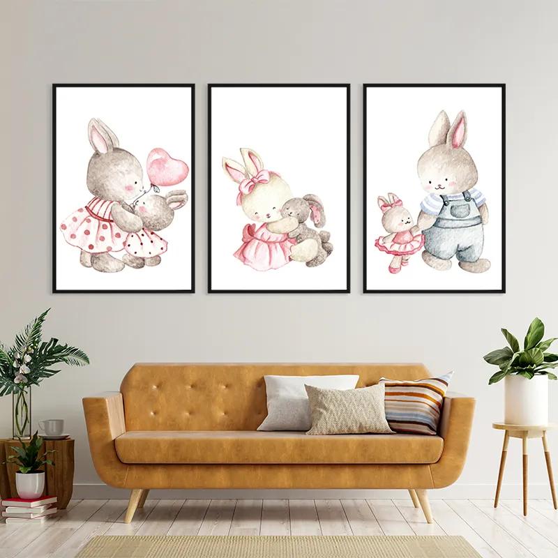 Tablou Multicanvas Bunny Family mockup 4