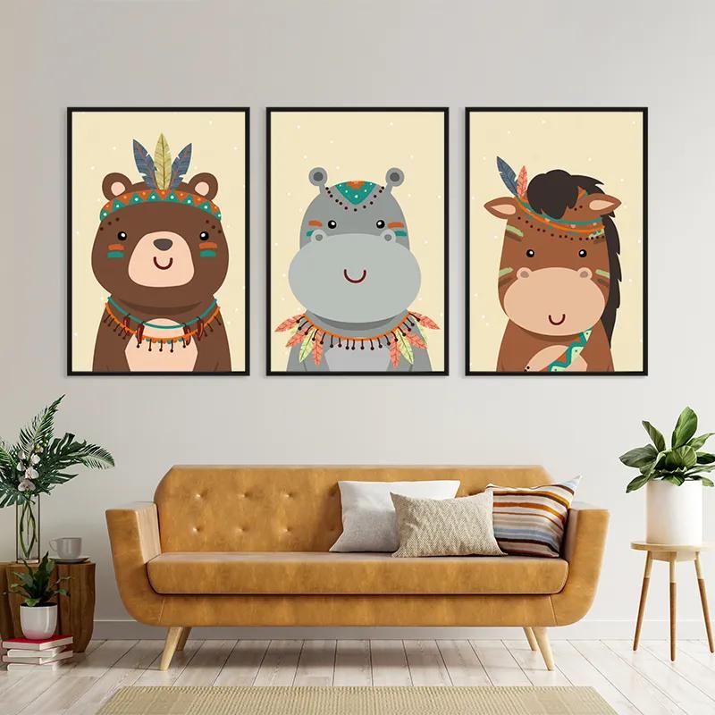 Tablou Multicanvas Indiannimals Set mockup 4