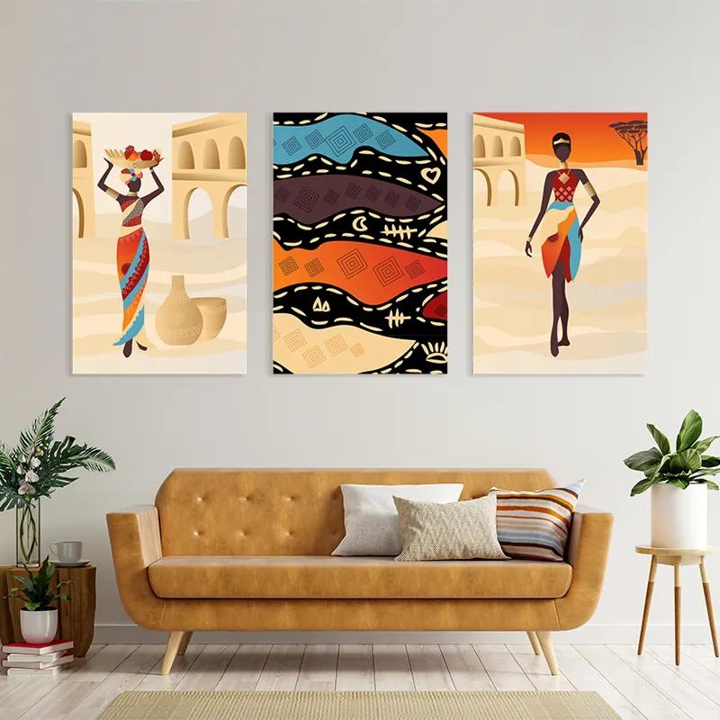 Tablou Multicanvas African Woman Set mockup 4