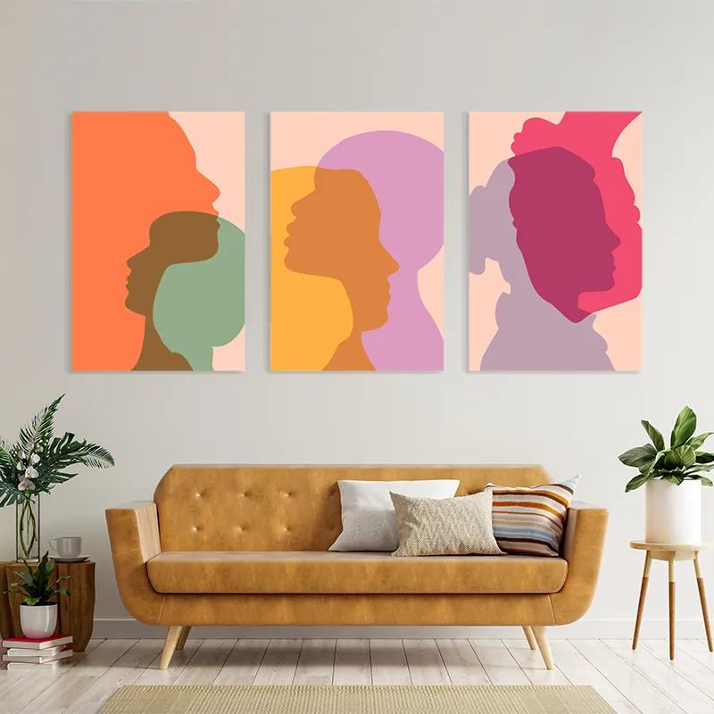 Tablou Multicanvas Abstract Shilouette mockup 4