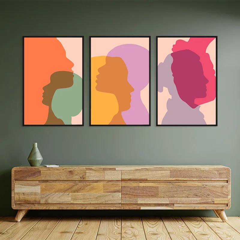 Tablou Multicanvas Abstract Shilouette mockup 2