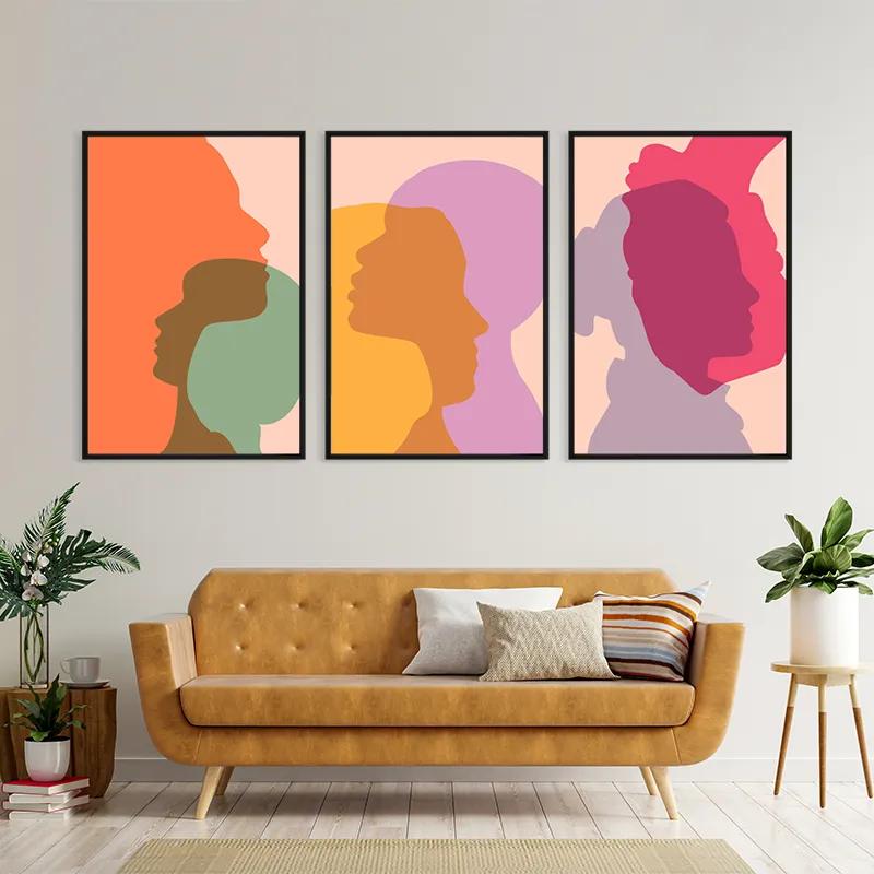 Tablou Multicanvas Abstract Shilouette mockup 4