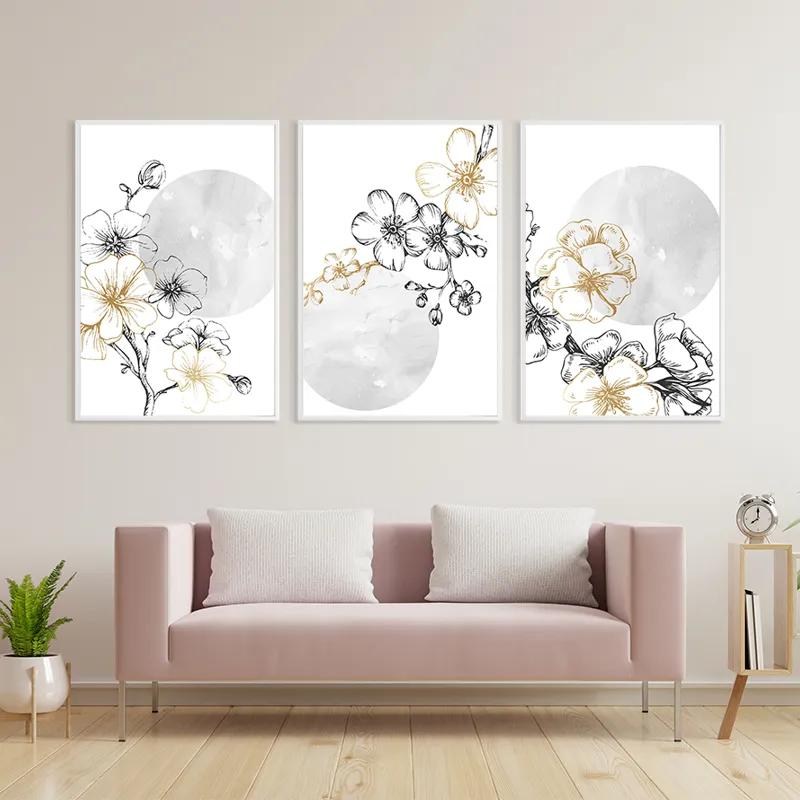 Tablou Multicanvas Grey Moon Nature Set mockup 3