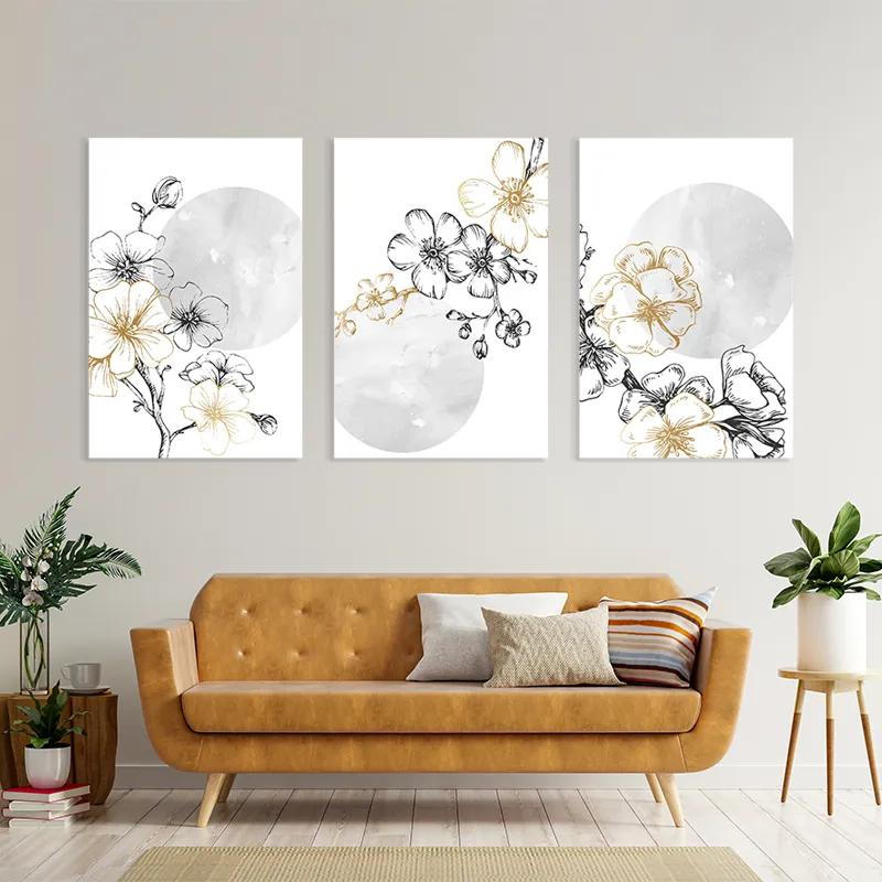 Tablou Multicanvas Grey Moon Nature Set mockup 4