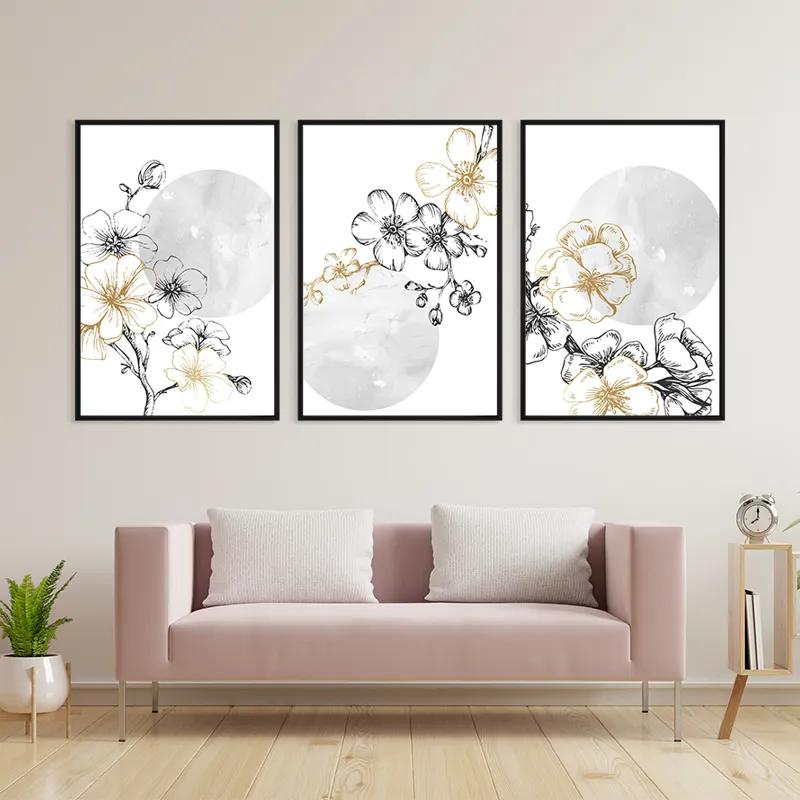 Tablou Multicanvas Grey Moon Nature Set mockup 3