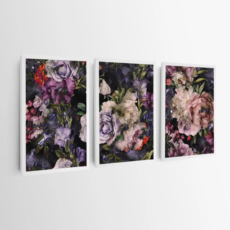 Tablou Multicanvas Abstract Purple Flowers mockup 0