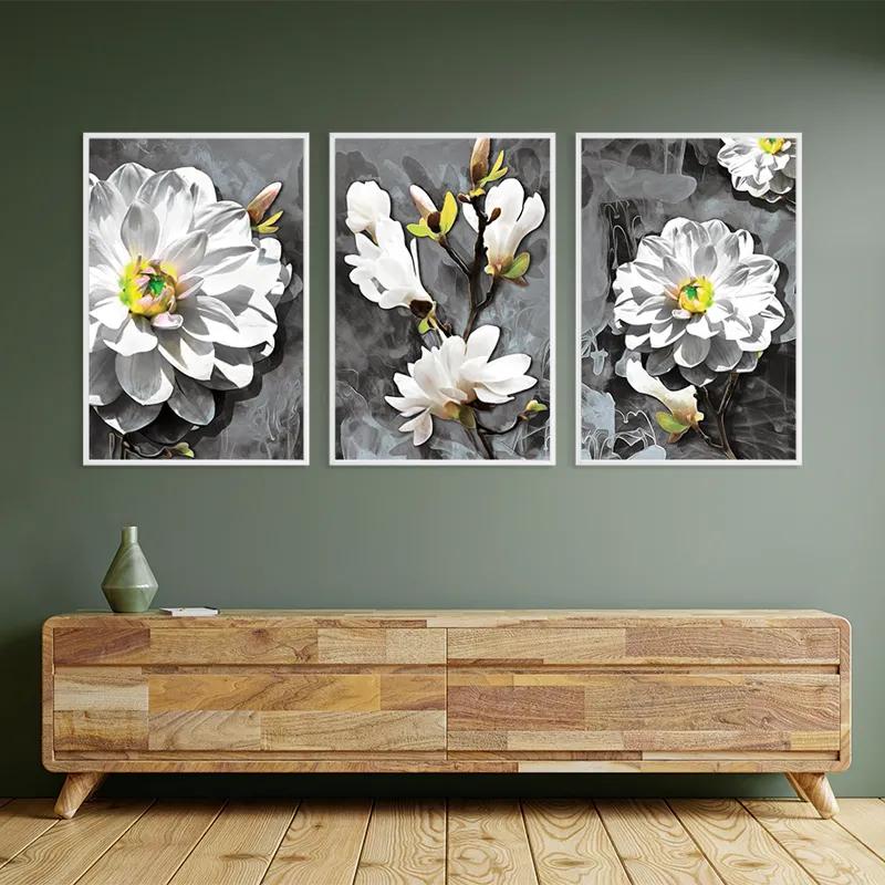 Tablou Multicanvas Smoke White Flower mockup 2