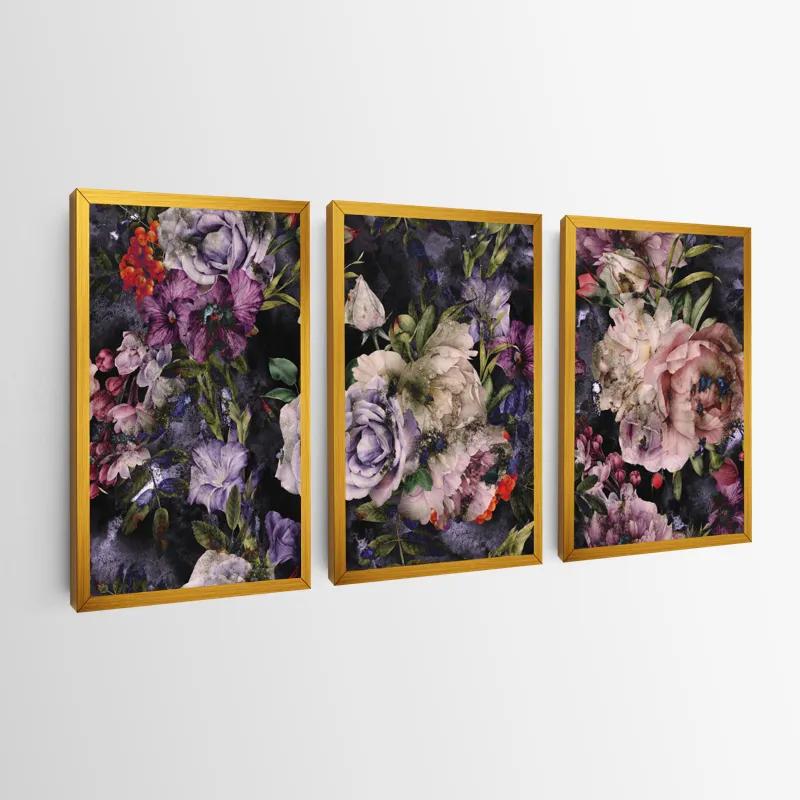 Tablou Multicanvas Abstract Purple Flowers mockup 0