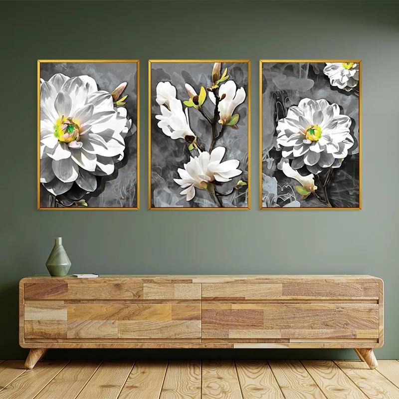 Tablou Multicanvas Smoke White Flower mockup 2