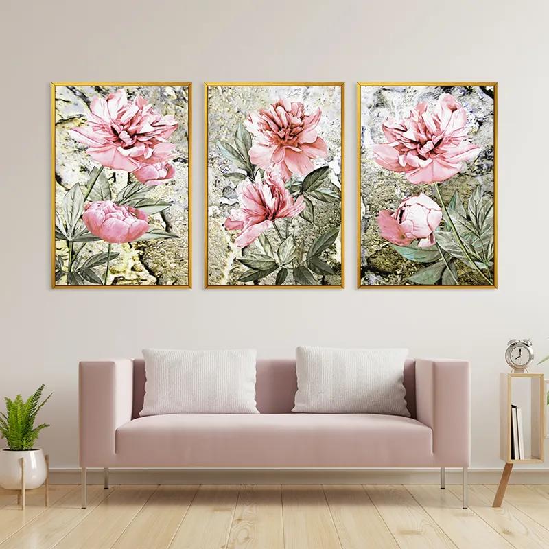 Tablou Multicanvas Bujori Roz mockup 3