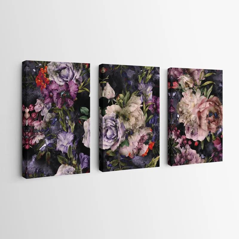 Tablou Multicanvas Abstract Purple Flowers mockup 0