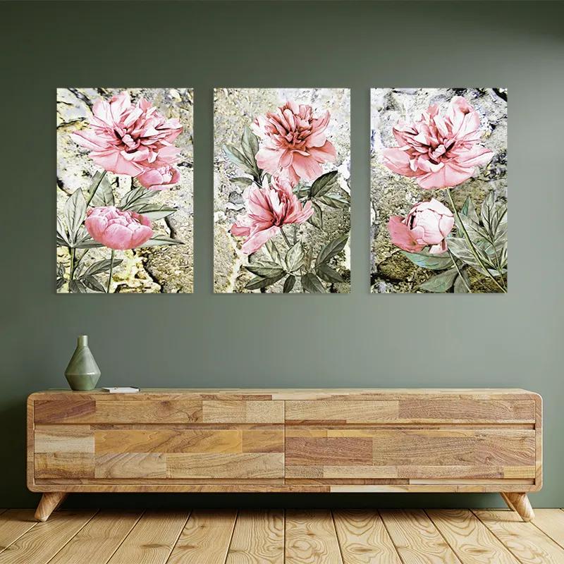 Tablou Multicanvas Bujori Roz mockup 2