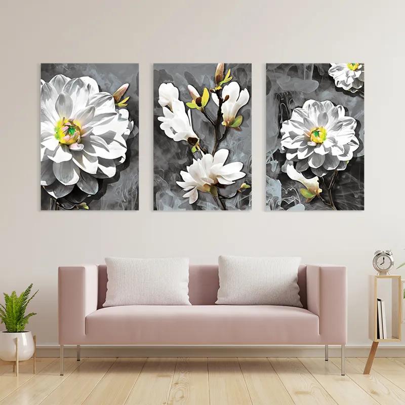 Tablou Multicanvas Smoke White Flower mockup 3