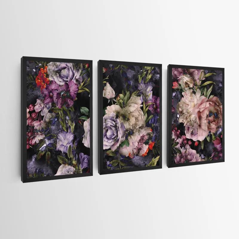 Tablou Multicanvas Abstract Purple Flowers mockup 0