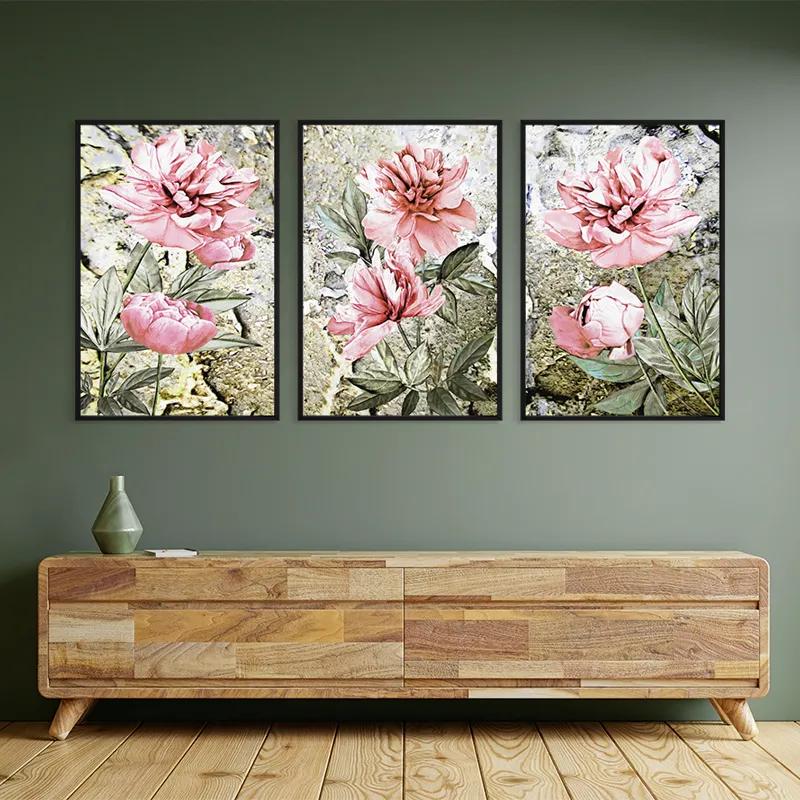 Tablou Multicanvas Bujori Roz mockup 2