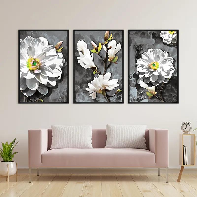 Tablou Multicanvas Smoke White Flower mockup 3